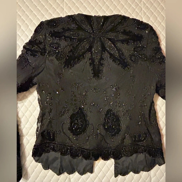 Zola Evening Beaded Sequined formal jacket size small - Picture 9 of 14